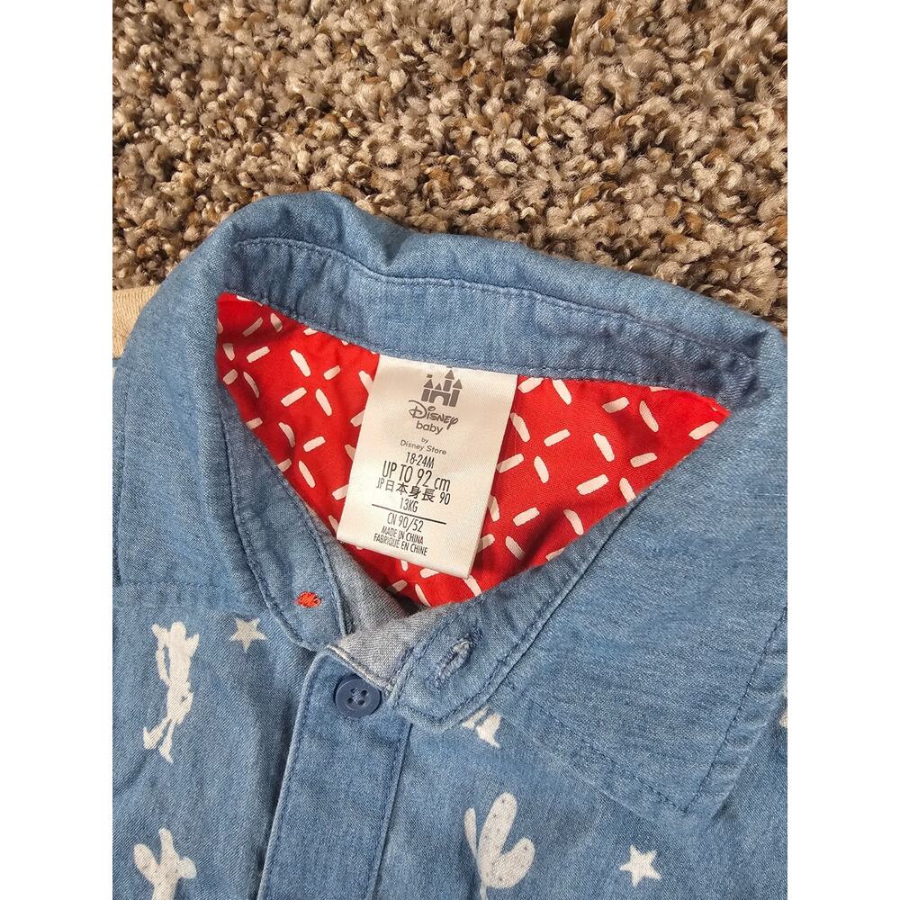 Disney baby Toy Story Woody button-down shirt Denim Sz 18-24M - Picture 3 of 4